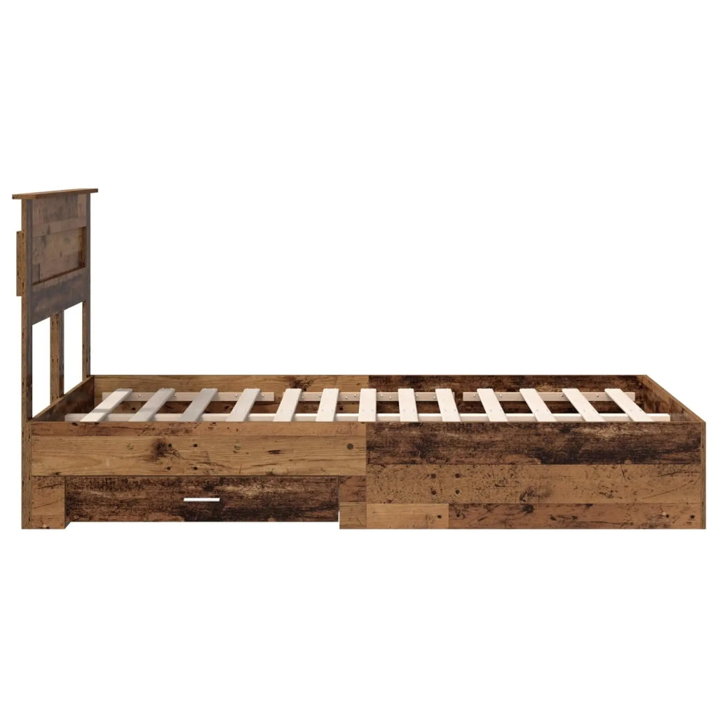 Struttura del letto con testiera-Giroletto con Testiera Legno vecchio 120 x 190 cm 657707