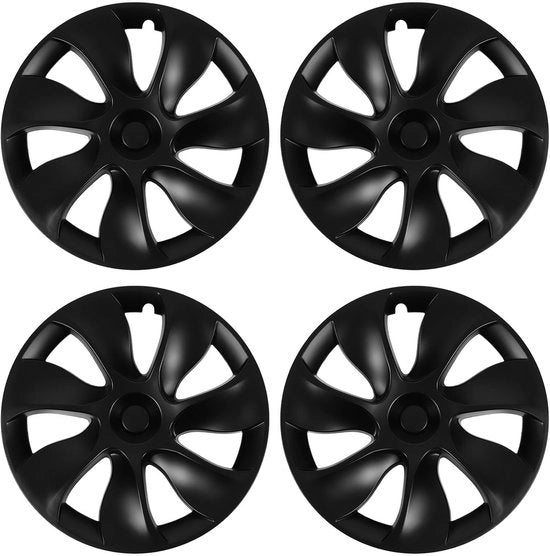 Copricerchioni 19 Pollici - Finestra Matte Nero - Resistente ABS Plastica - Impermeabile - Installazione Facile - Adatto per Modello Y 2020-2023 - Copricerchio per Ruote