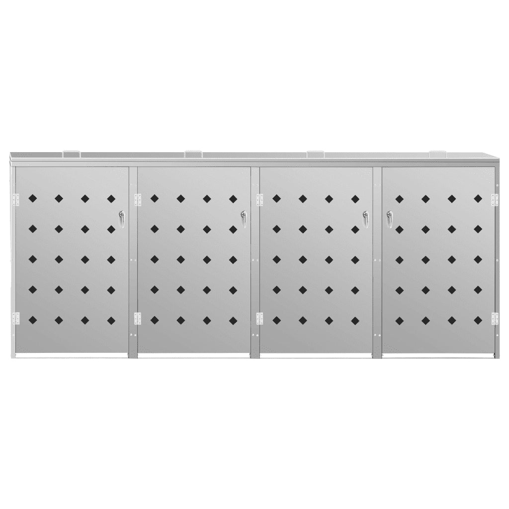 Copribidone per Spazzatura Quadruplo 240 L in Acciaio Inox 145382