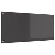 Elegante paraschizzi da cucina 110 x 50 cm resistente al calore facile da installare in vetro temperato grigio scuro 02_0058484