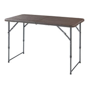 Tavolo da campeggio pieghevole con altezza regolabile 120 x 60 cm effetto legno 03_0010993