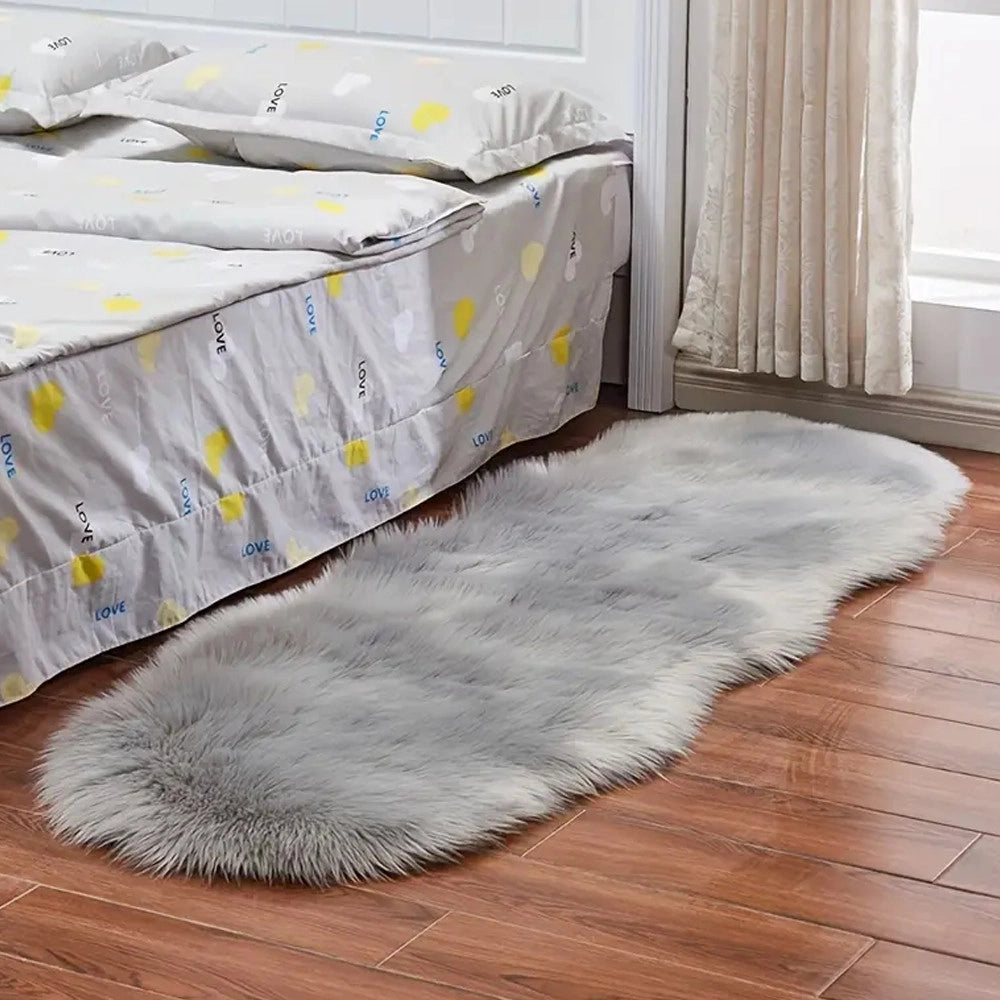Trade Shop - Tappeto Cute Rettangolare Pelliccia Fluffy Colori Living Camera Letto 60x110 Cm -