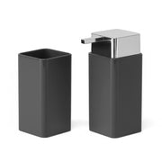 Set accessori bagno con dispenser e portaspazzolini grigio e cromo Star