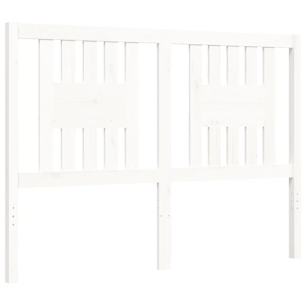 Giroletto con Testiera-Struttura Letto con testiera Bianco 120x200 cm in Legno Massello 300668