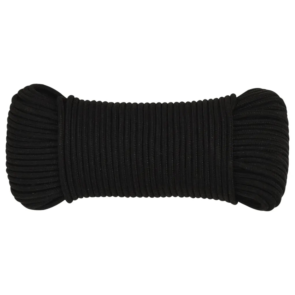 Corda da Lavoro Nera 4 mm 50 m in Poliestere 152803