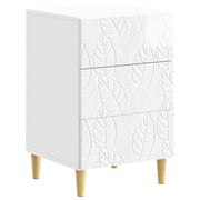 Comodino Bianco Lucido 43 x 39,5 x 66,5 cm Legno ingegnerizzato 895019