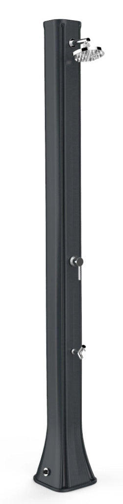 Doccia Solare da Giardino 40L Miscelatore e Lavapiedi Arkema Big Happy Five Grigio Antracite