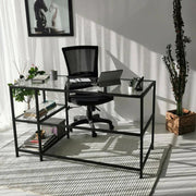 Scrivania Ameglia, Scrittoio multiuso, Tavolo per ufficio porta PC, Piano di lavoro, 130x60h75 cm, Nero
