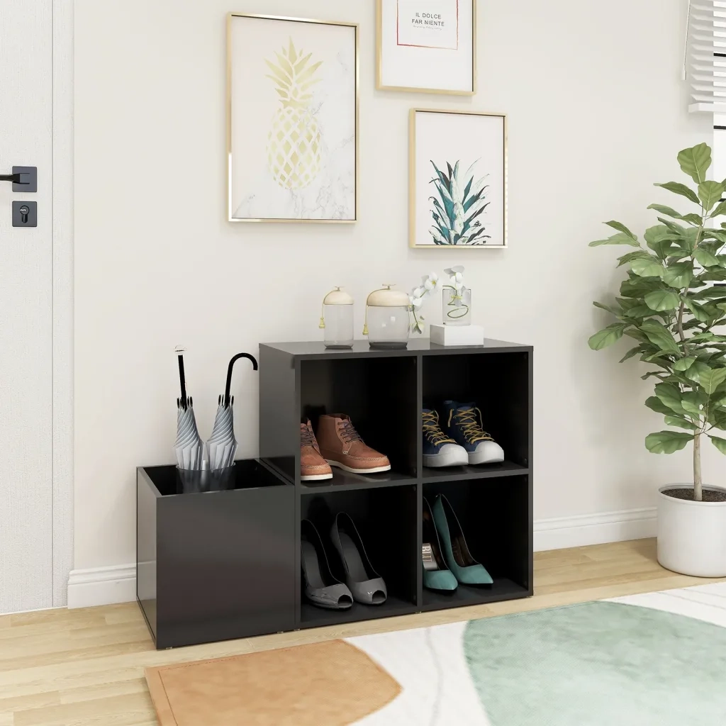 Scarpiera da Ingresso-Scaffale per scarpe Grigia 105x35,5x70cm in Legno Multistrato