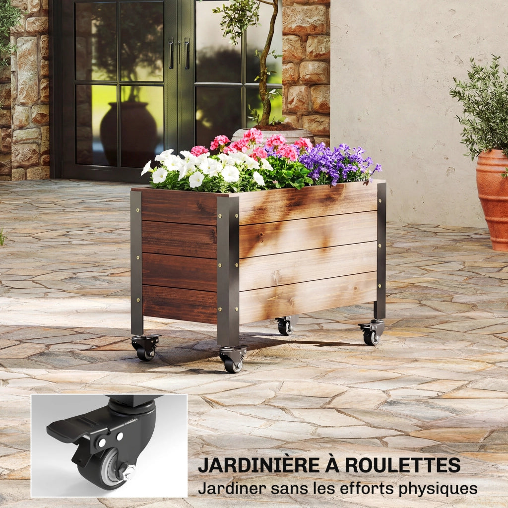 Tavolo da pranzo pieghevole in legno di acacia ¨C Zephmum ¨C Marrone 120x80x75 cm