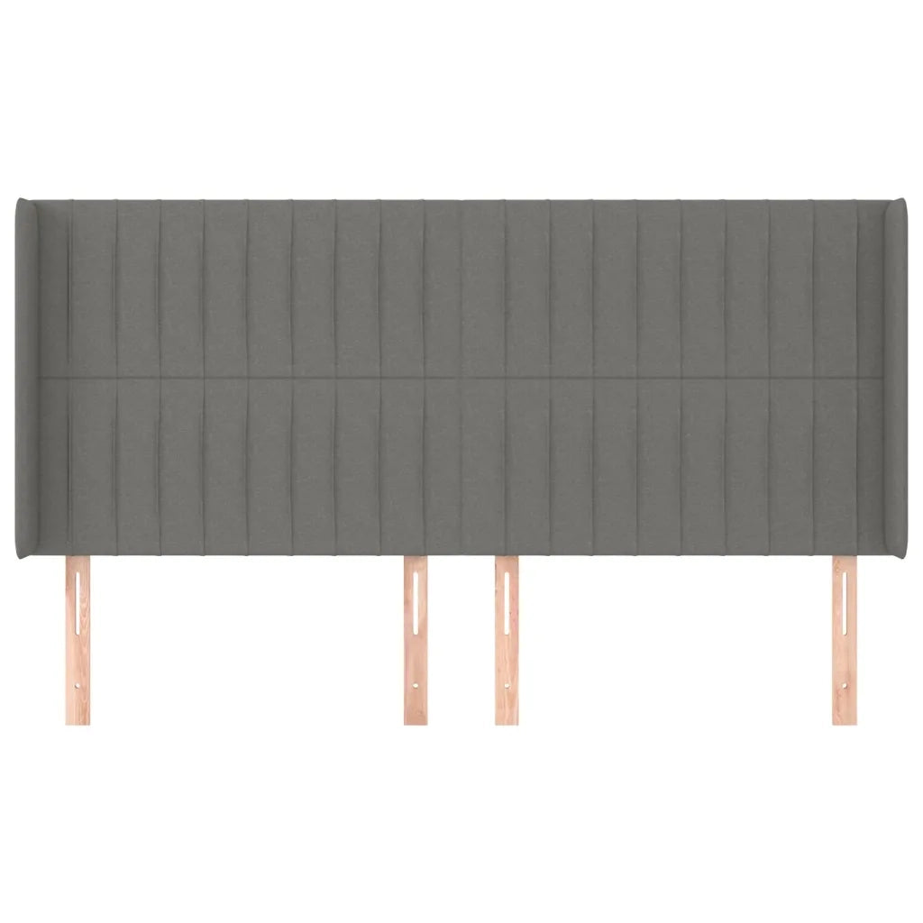 Testiera | Testata ad Orecchio GrigioScuro 183x16x118/128cm inTessuto