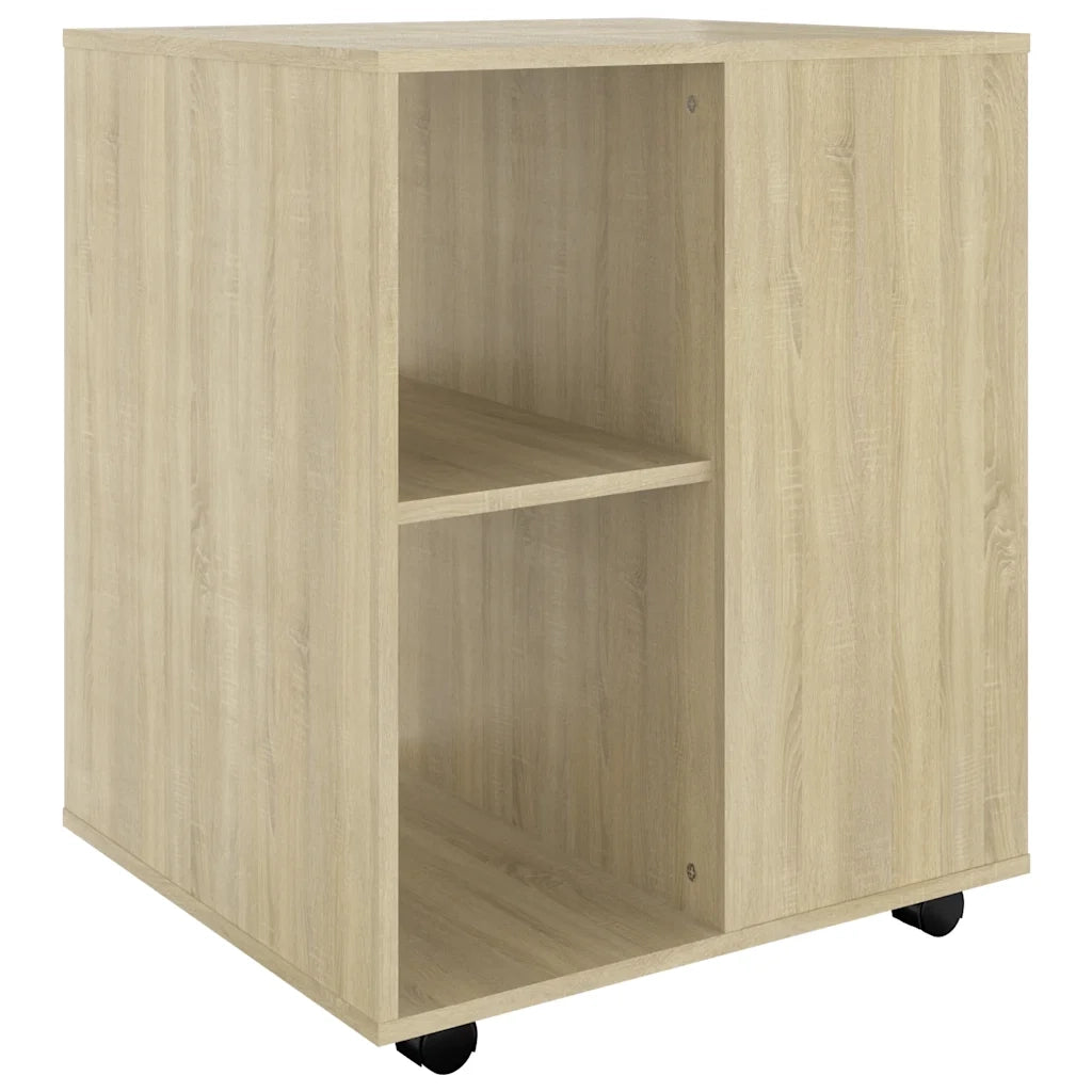 Mobiletto con Ruote Rovere Sonoma 60x53x72 cm Legno Multistrato 808461