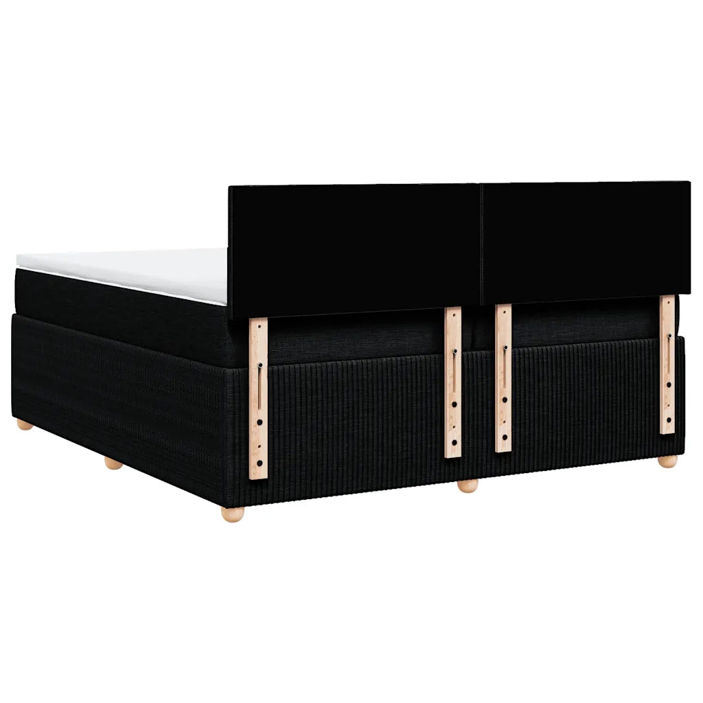 Giroletto a Molle con Materasso Nero 200x200 cm in Tessuto
