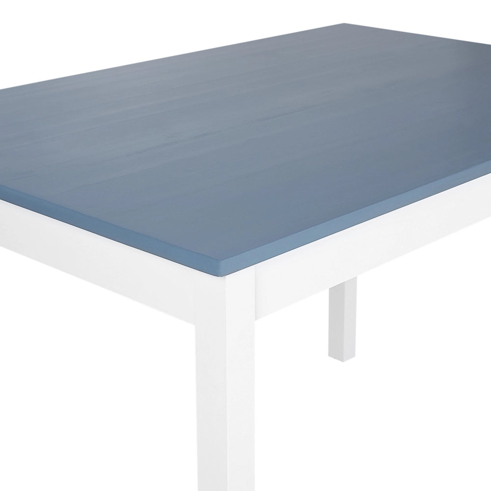 Set da pranzo in legno massello bianco con piano in legno chiaro a 4 posti 120 x 75 cm moderno scandinavo