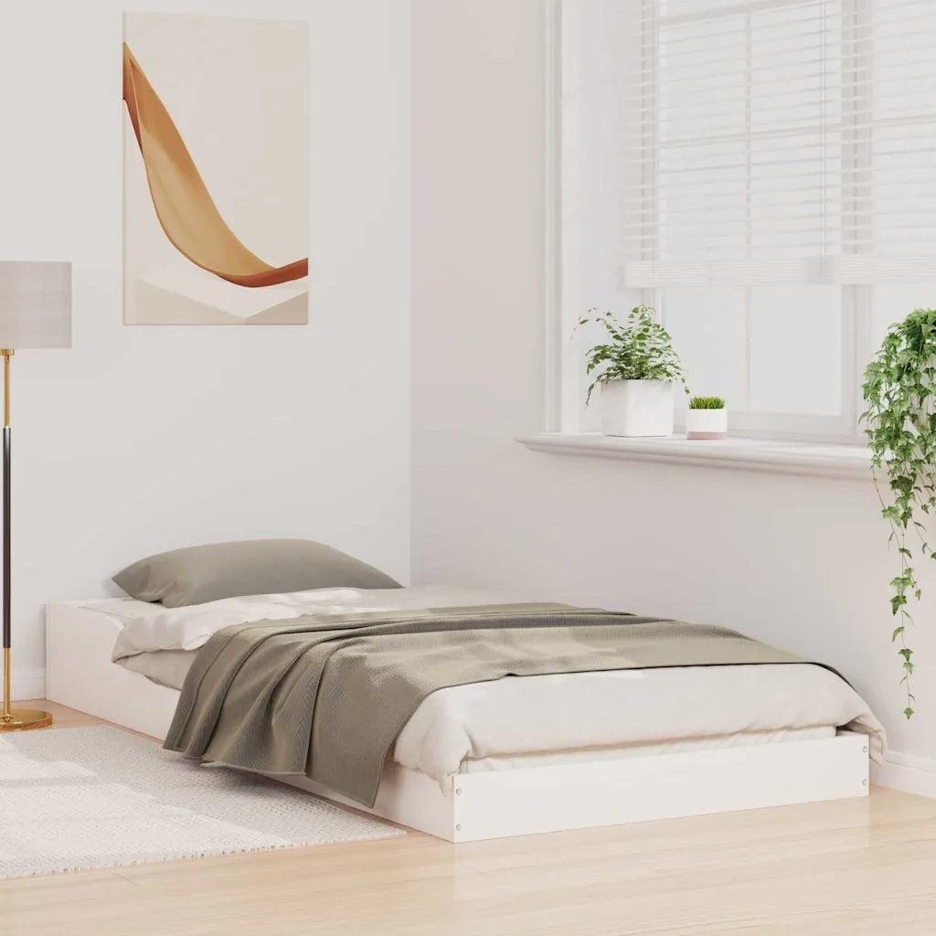 vidaXL Struttura del letto Bianco Legno di pino massello