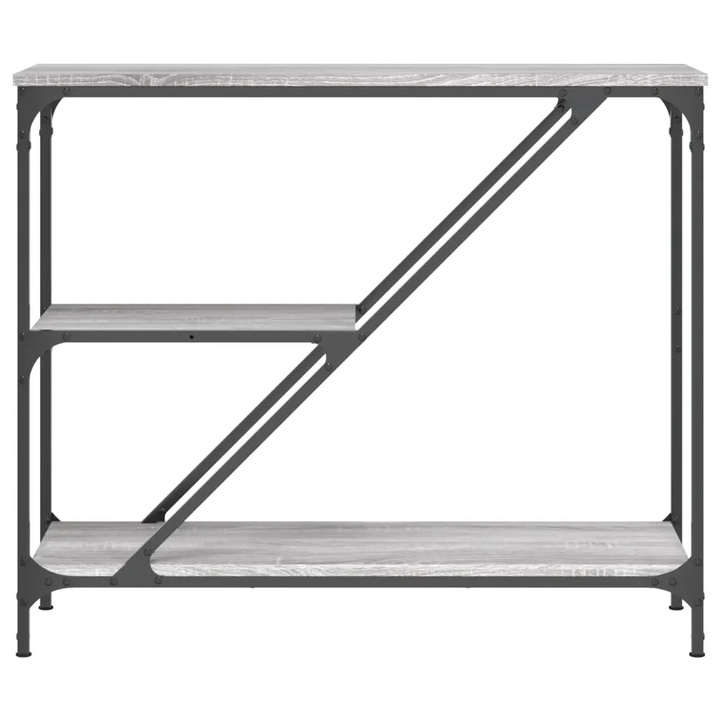 Tavolino Consolle Grigio Sonoma 88,5x30x75 cm Legno Multistrato 835482