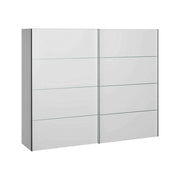Guardaroba 2 ante Acerno, Mobile camera da letto, Cabina armadio portabiti, Armadio appendiabiti, 243x64 h202 cm, Bianco