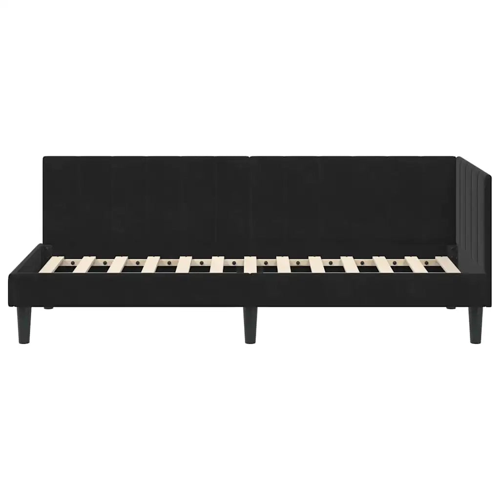 Cornice del letto ad angolo Nero 80 cm x 200 cm Velluto 42016333