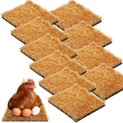 Pads per Nido di Pollo 10 pezzi - Piume per Nido di Pollo riutilizzabili - 30 x 30 cm - Accessori per Pollaio - Comodi e Respiranti - Tappeti per Nido di Pollo di Alta Qualità in Erba Sintetica