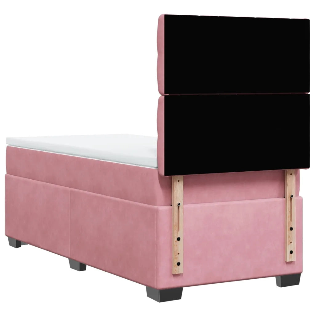 Giroletto a Molle con Materasso Rosa 100x200 cm in Velluto 3290845
