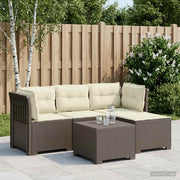 Divano da giardino 4 posti con cuscini aspetto rattan PP 3443954