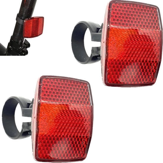 Set di riflettori per bicicletta a due pezzi, riflettore per bicicletta, riflettore per bicicletta impermeabile per sedile posteriore, adatto per manubrio, sella, set di riflettori per bicicletta per la sicurezza in traffico