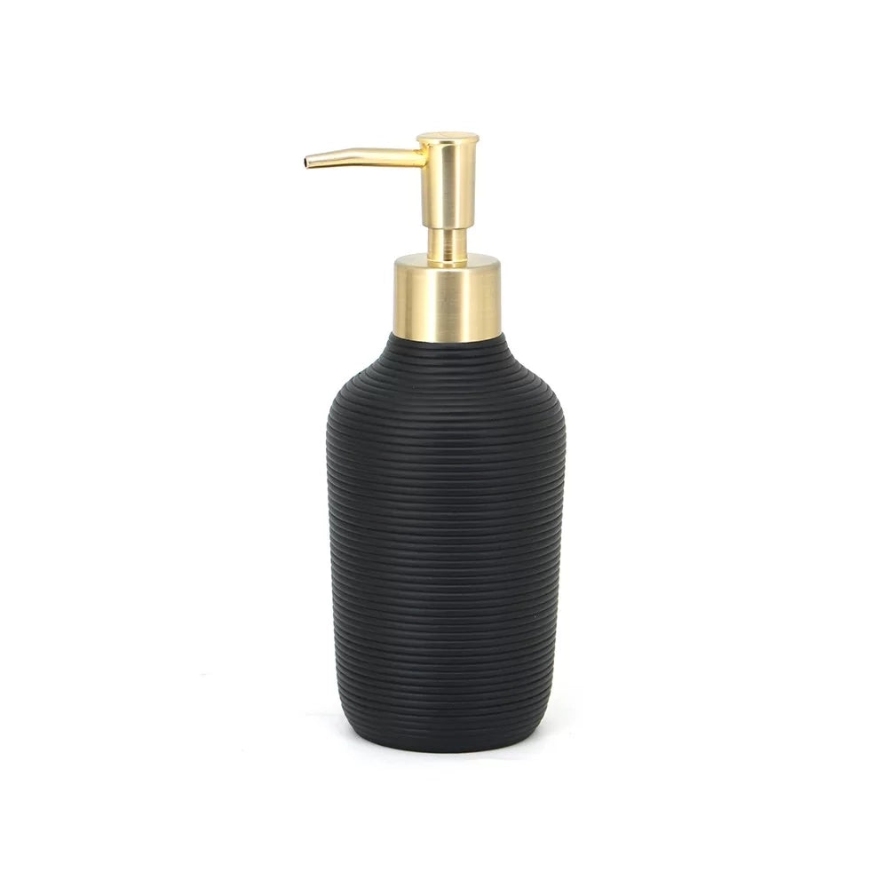 Dispenser nero e oro in poliresina - Serie Elegant