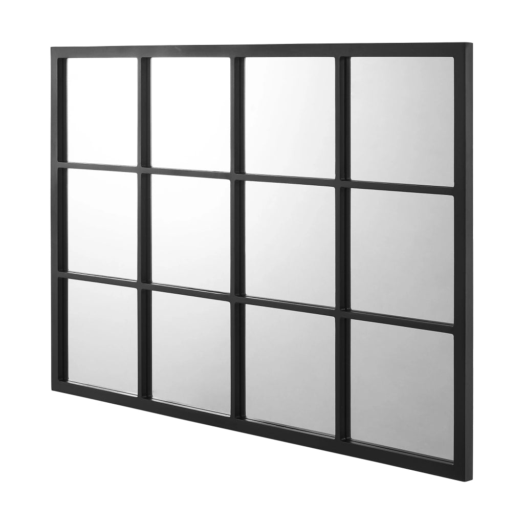 Specchio da Parete Cupello 90 x 60 cm Rettangolare - Nero opaco [en.casa]