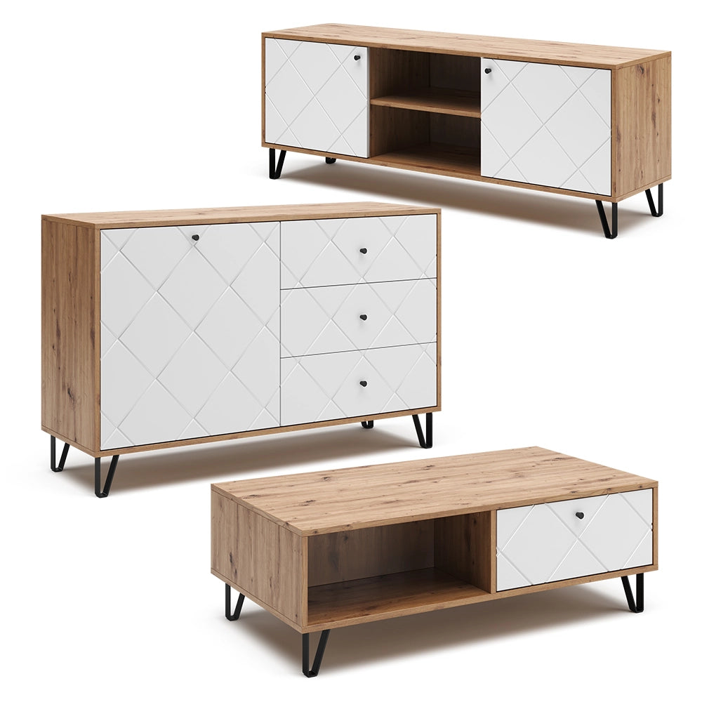 Vicco Cassettiera per camera da letto Rovere artigianale 40 x 78 cm