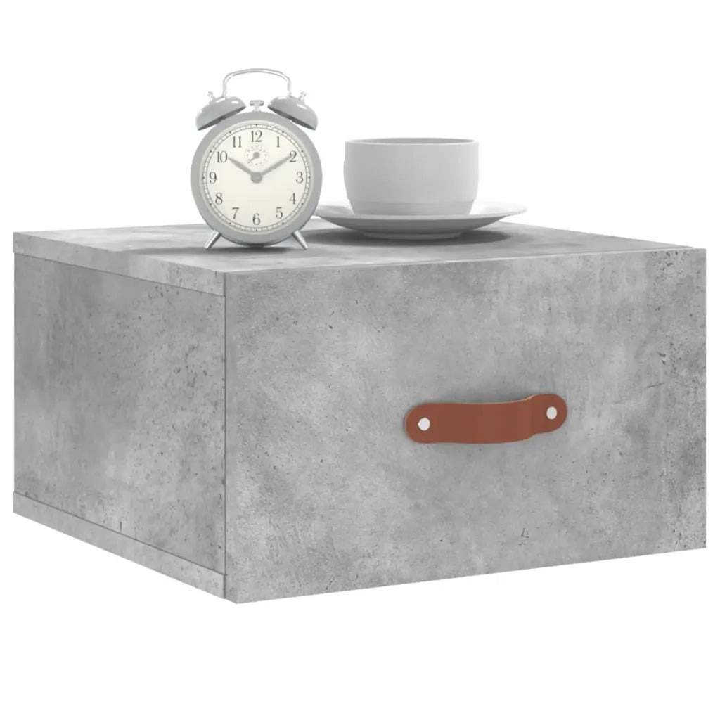Comodino a Muro Grigio Cemento 35x35x20 cmcod mxl 80796
