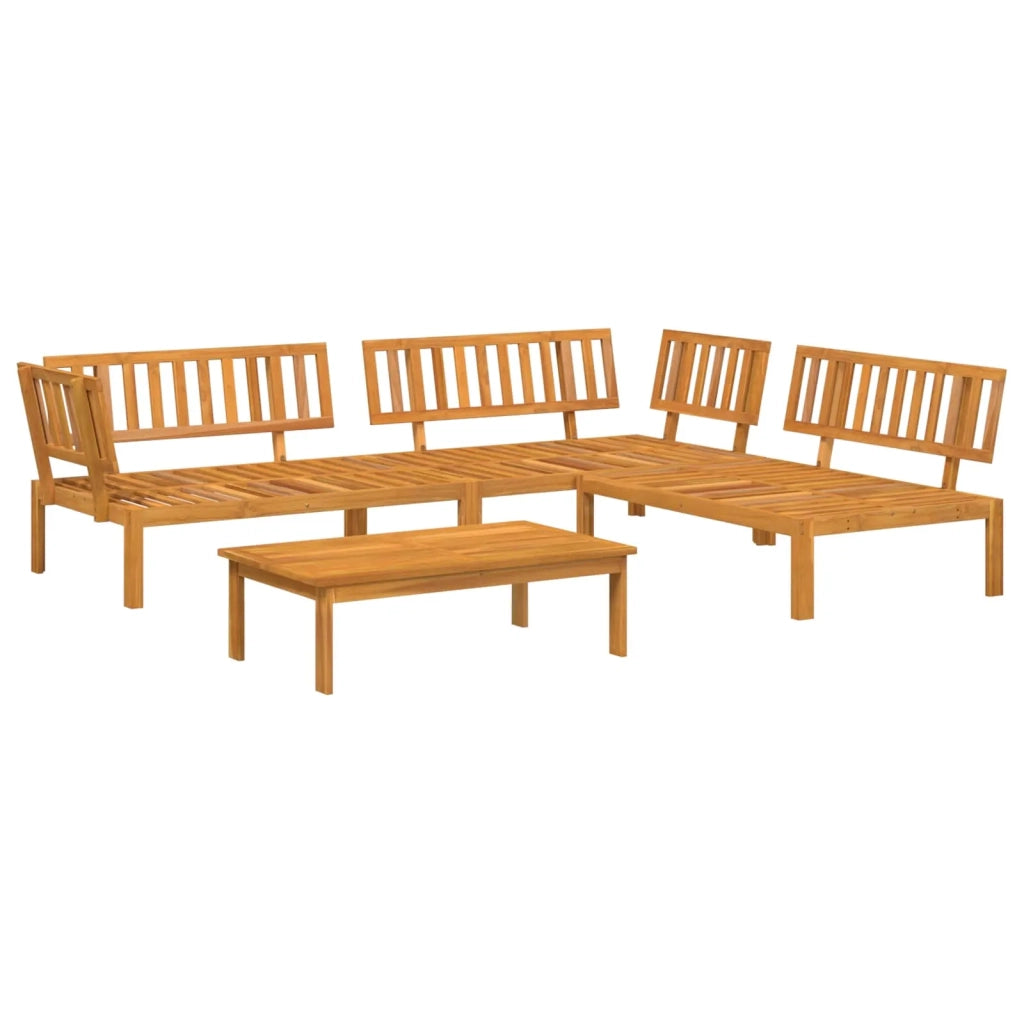 Set di divani 4 pcs Grigio Legno di Acacia Massello 3418555