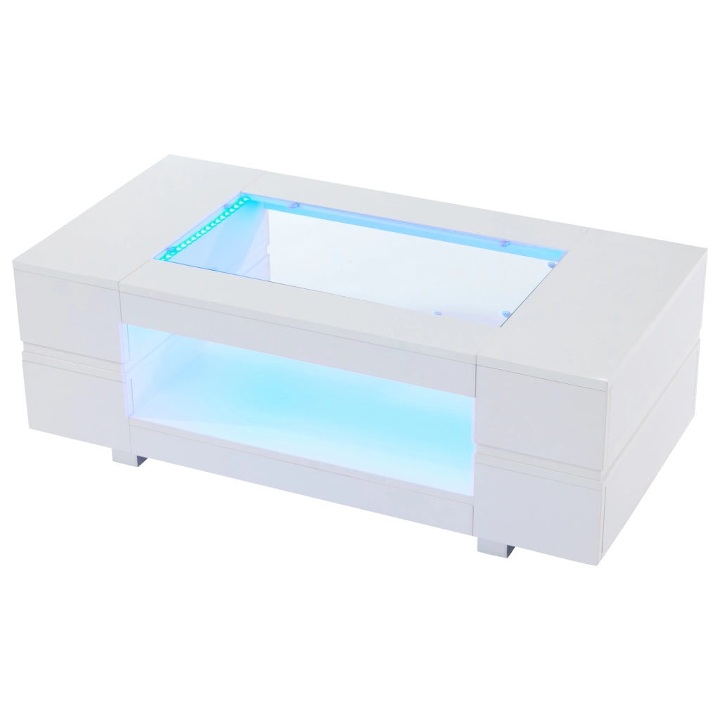 Tavolino da salotto LED Bluetooth - Zephmum- Bianco controllo app per feste ufficio