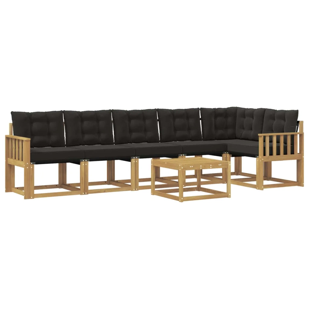 Set di divani da esterno 7 pz Bianco e Nero 3389546