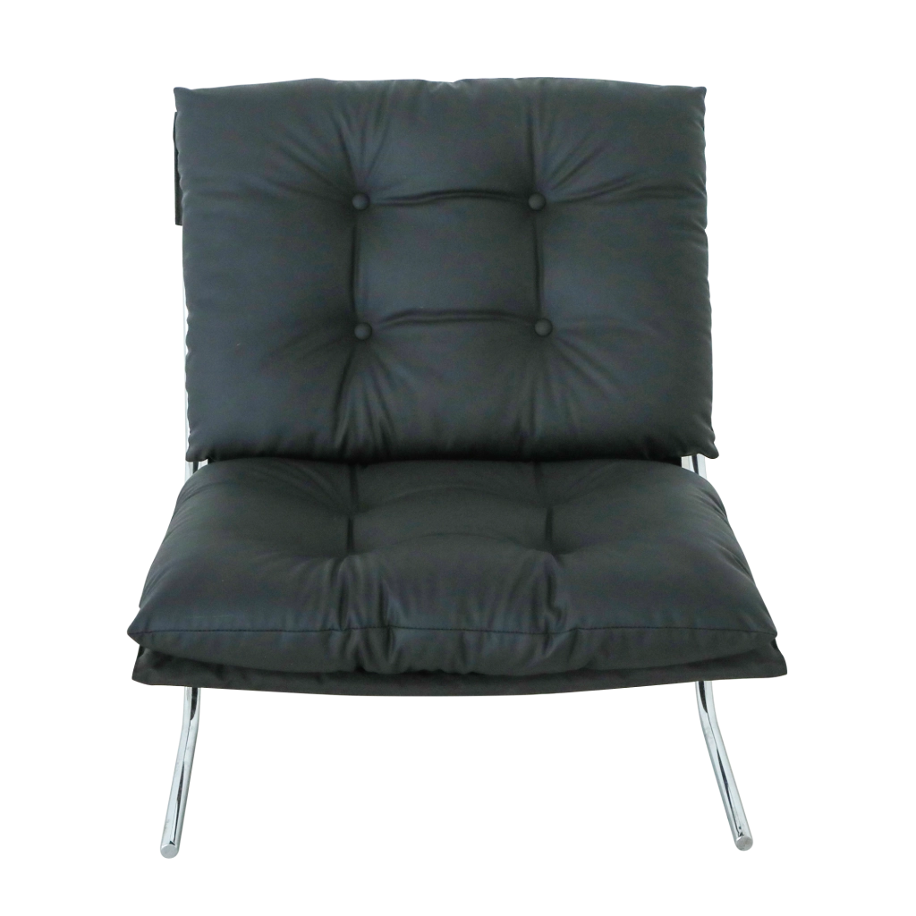 Poltrona 72.2x84.1x84.6 cm con cuscino removibile in similpelle nera
