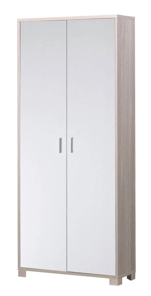 Armadio 2 Ante 83x190x29 cm Olmo Chiaro/Bianco Fiammato