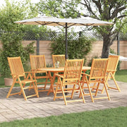 Set da Pranzo per Giardino 7 pcs Marrone 3375727