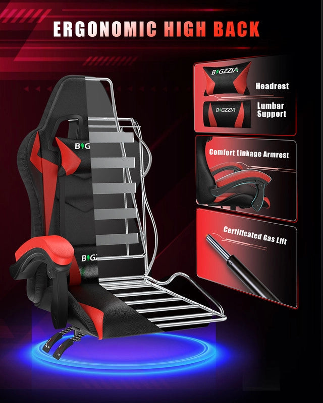 Sedia da gaming,  Sedia da gaming professionale con tecnologia LED RGB integrata, con poggiatesta, supporto lombare e braccioli