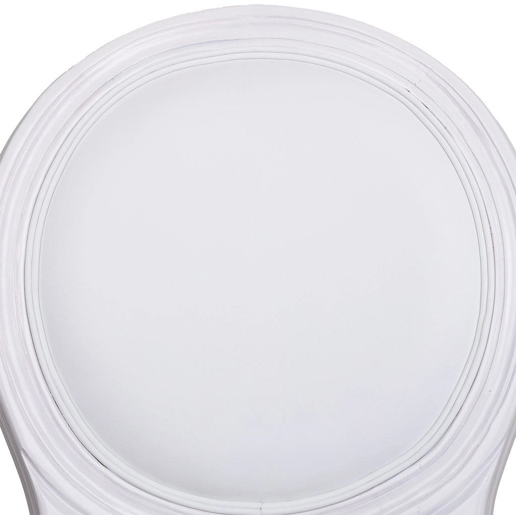 Sgabello in legno bianco 52x46x116h