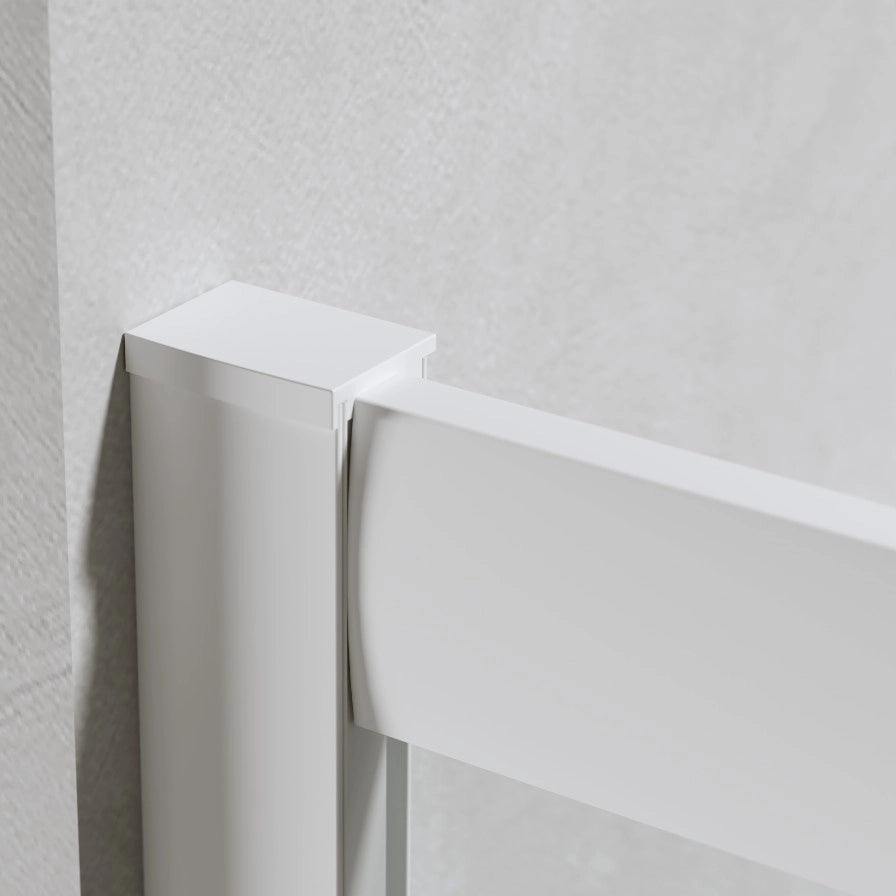 Box Doccia 80x90 Cm h190 Scorrevole Profili Bianco Opaco Vetro 6 mm Trasparente| Neat