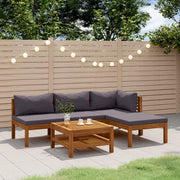 Set Divani da Giardino 5 pz con Cuscini in Massello di Acacia 3086894
