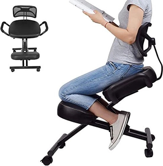 Sedia Ergonomica con Base Rotante - Sedia con Regolazione di Posizione - Sedia da Ufficio con Rullo - Struttura in Acciaio - Capacità di Sollevamento fino a 250 kg - Pannello di Sedia a U - Sedia con Regolazione di Posizione