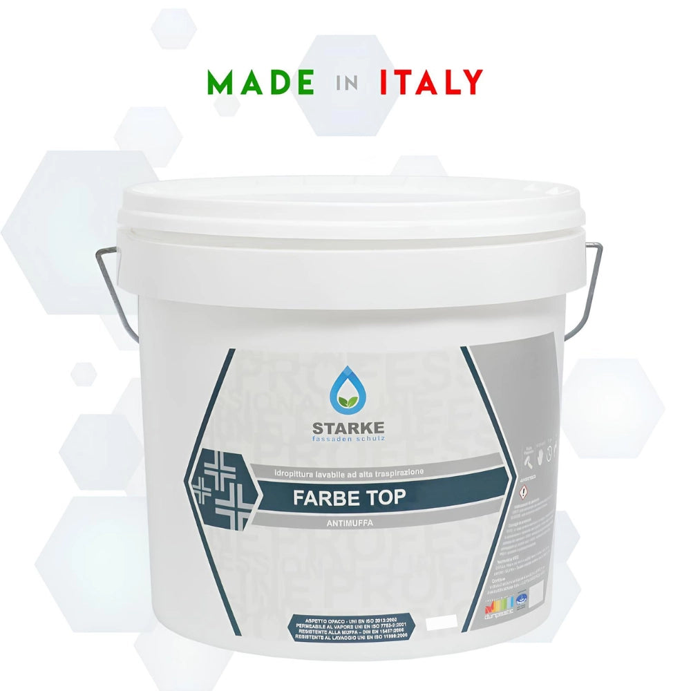 Farbe top pittura murale superlavabile igienizzante antimuffa ottima copertura *** formato 5 lt, confezione 1