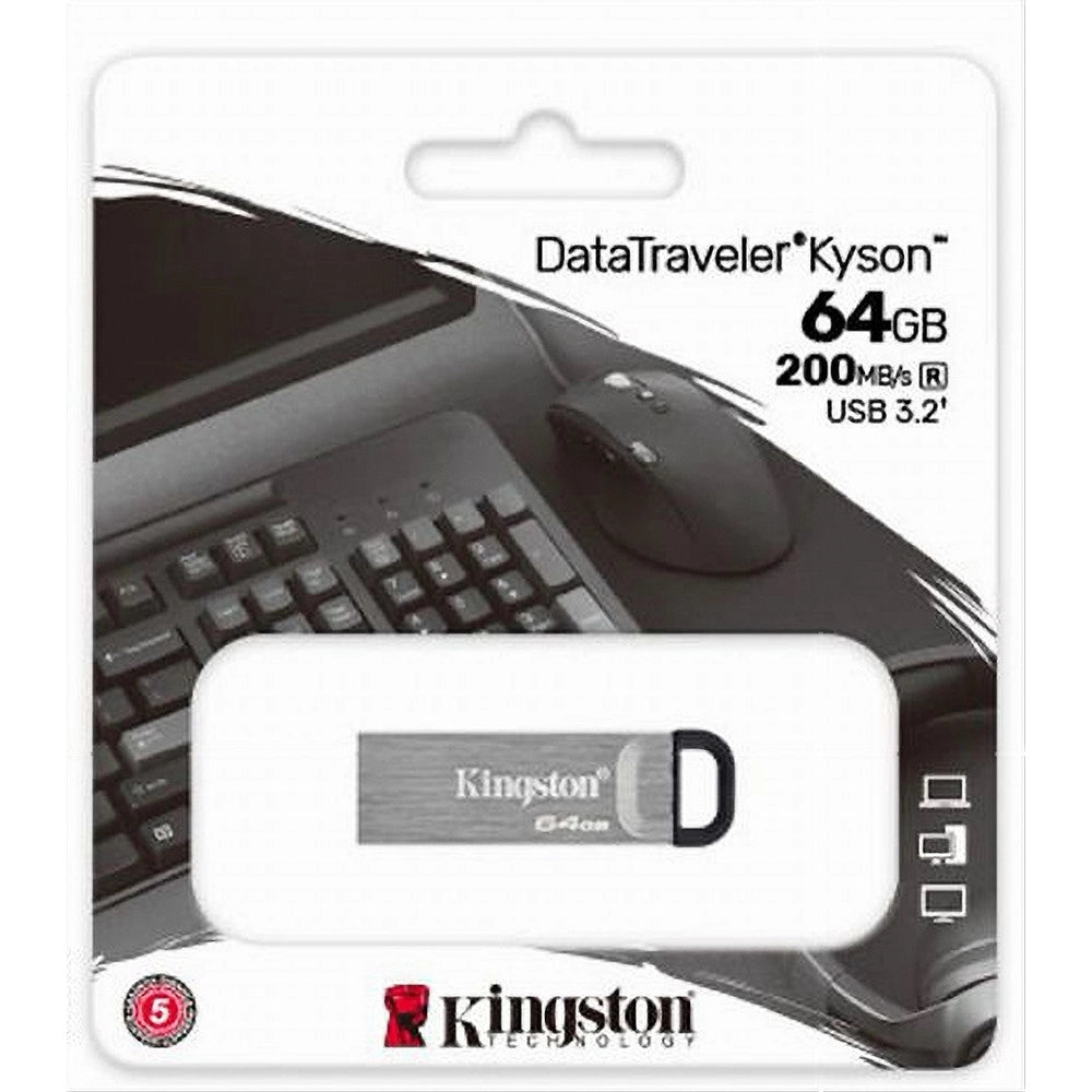 Trade Shop - Pendrive Kingston Usb 3.2 Datatraveler Kyson 64 Gb In Metallo 200 Mb/s Dtkn/64gb -
