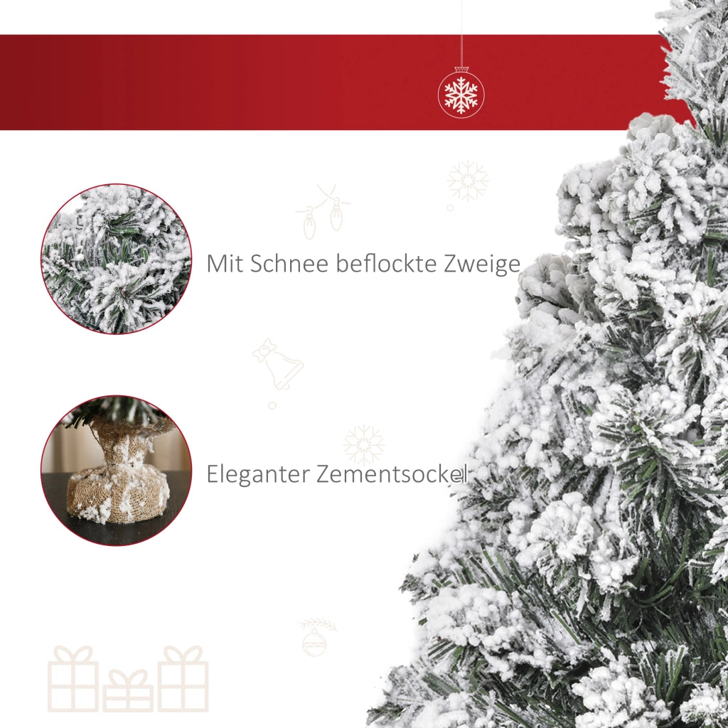 Albero di Natale Artificiale 60 cm ¨C zephmum ¨C con neve e base in cemento