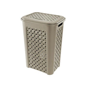 PORTABIANCHERIA CON COPERCHIO E MANICI INTEGRATI (50 LITRI) COLOR TALPA 50 L | 43.5 X 33.5 X H 55 CM FANTASIA A TRECCIA
