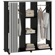 Armadio scorrevole con appendiabiti ¨C zephmum ¨C Nero 120x40x128 cm