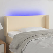Testiera a LED-Testata con LED Crema 93x16x78/88 cm in Tessuto 315218