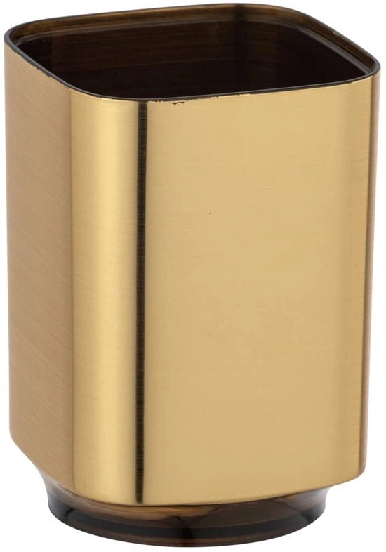 Bacchetta da dentifricio - Design glamour - 1 pezzo - Oro - Plastica - 7x10x7 cm