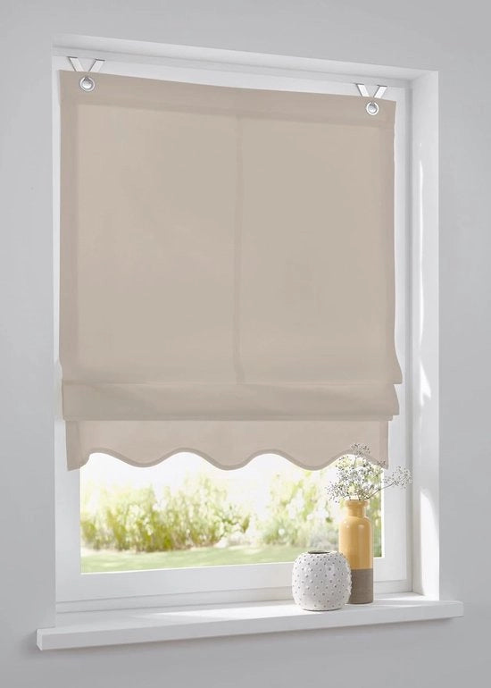 Veloce tenda per giardino con occhi - Elegante e pratica - 1 pezzo - Colore naturale - 80 x 140 cm
