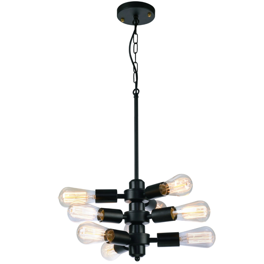 Lampadario Polux Orebro nero metallo 9xE27 Ø25cm IP20